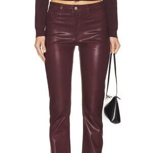 L' AGENCE Selma High Rise Sleek Baby Boot Cut Jeans in dark wine coating